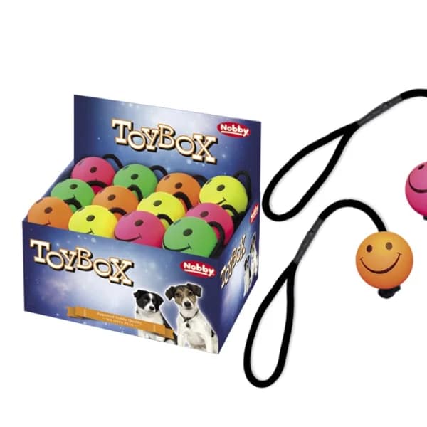 Топка “Усмивка“ от порест каучук с въже