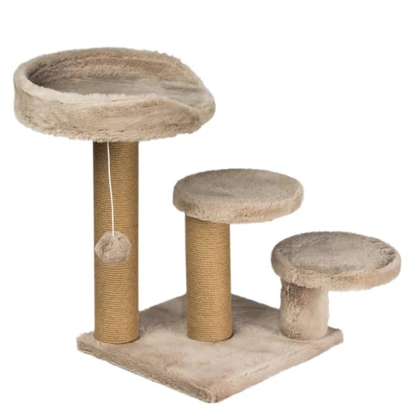 Скрачер 3 стълбa + 3 кръга + топче бежов