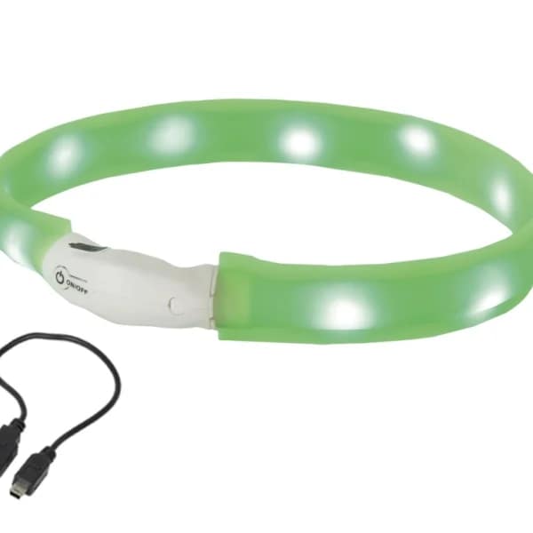 LED нашийник VISIBLE с USB зелен размер М