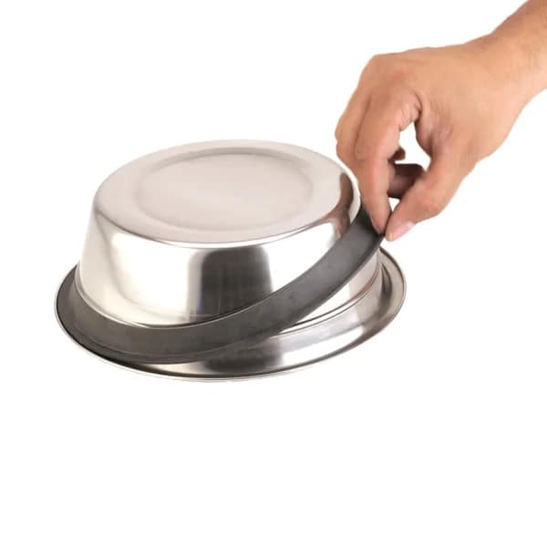 Метална хранилка двойна с гума 400мл - Image 2