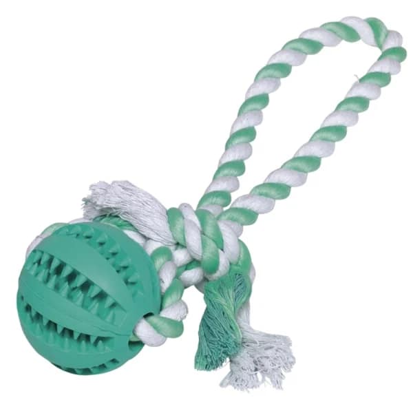 Топка с въже DENTAL LINE с аромат на мента