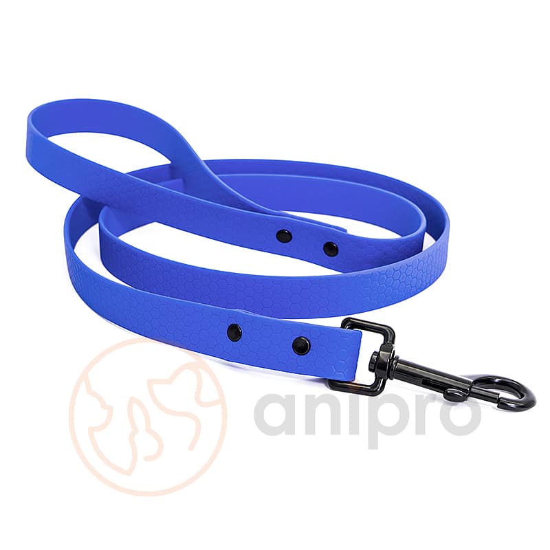 anipro Hexagon повод лента хексагон 20мм/120см тъмно син с черна карабинка