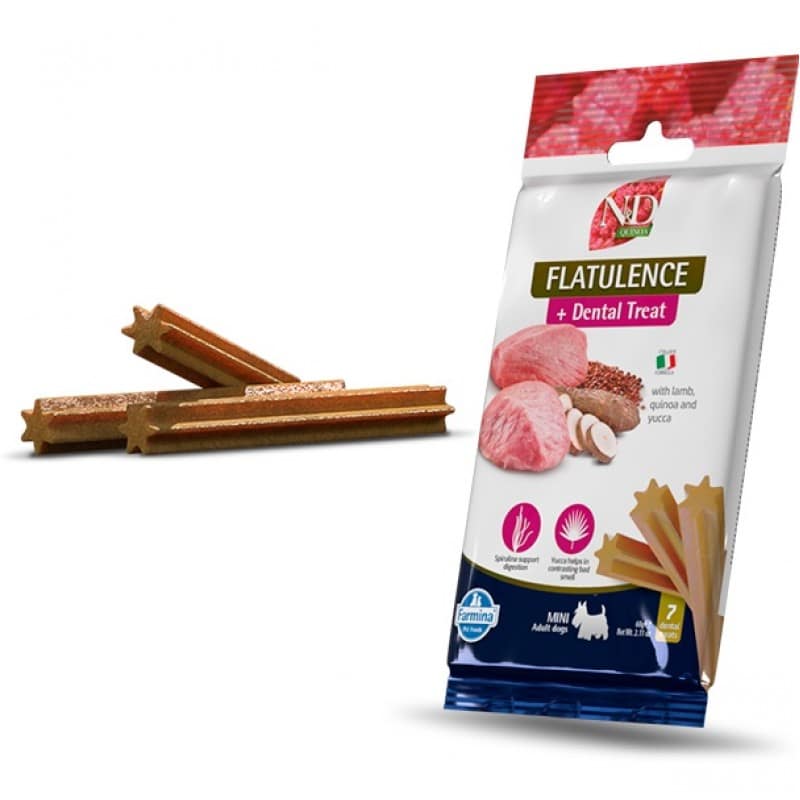 TREAT ND QUINOA DOG FLATULENCE ADULT MINI 60g - лакомство